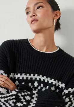 hush Jumpers & Cardigans|Kelsey Fairisle Knitted Jumper Black & Ivory