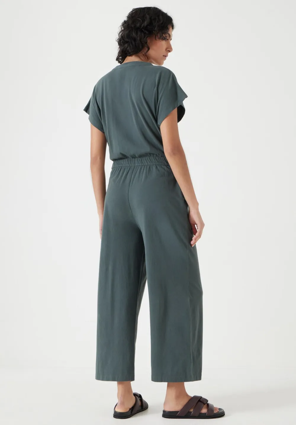 hush Jumpsuits|Dresses|Kendall Jersey Jumpsuit Washed Dark Green