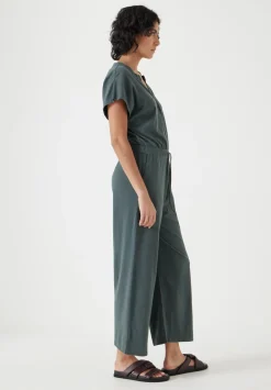 hush Jumpsuits|Dresses|Kendall Jersey Jumpsuit Washed Dark Green