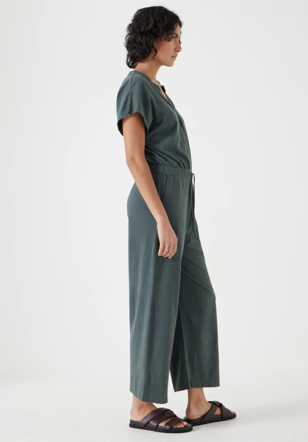 hush Jumpsuits|Dresses|Kendall Jersey Jumpsuit Washed Dark Green