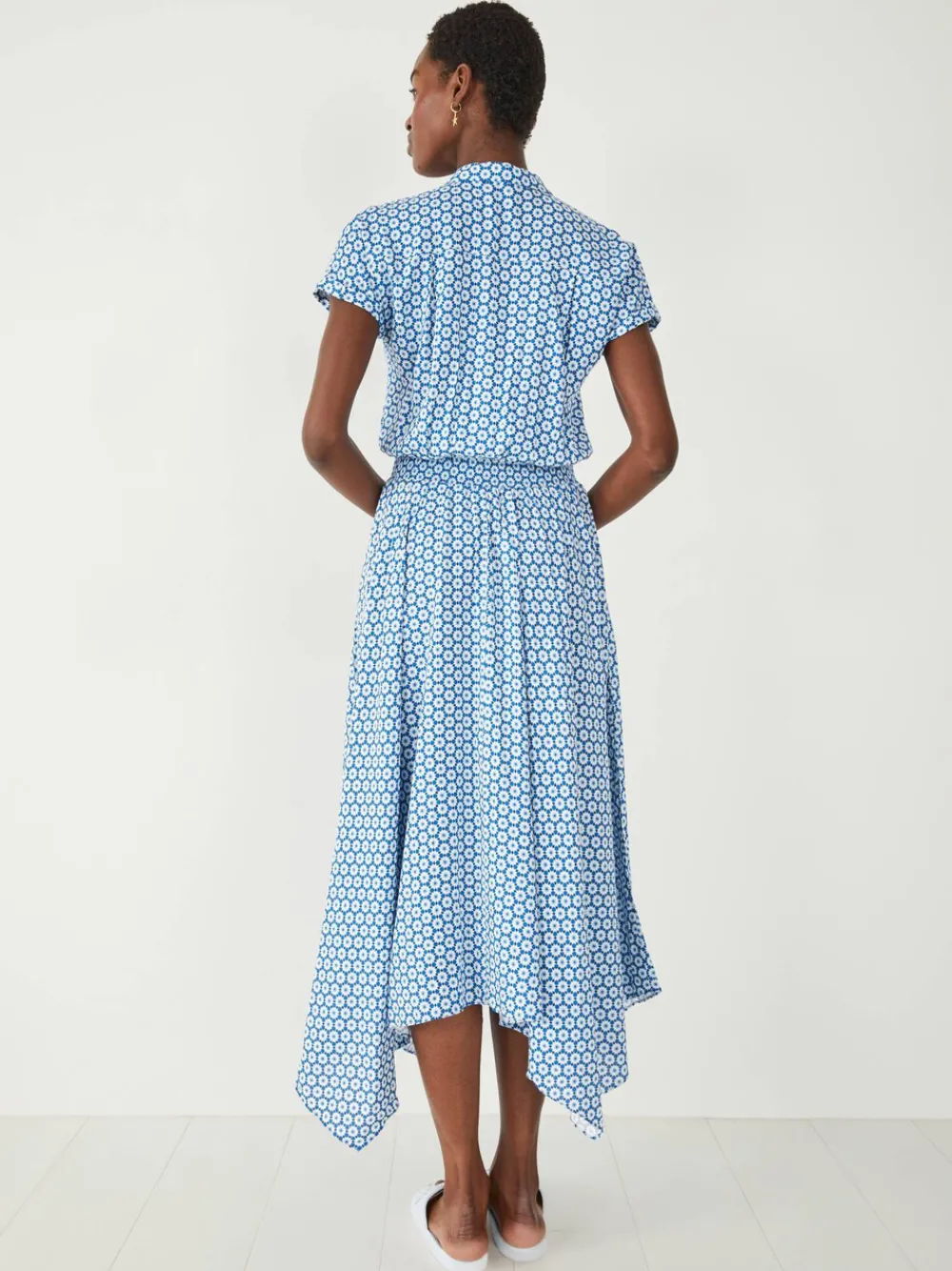hush Dresses|Kensington Shirt Dress Star Geo Blue