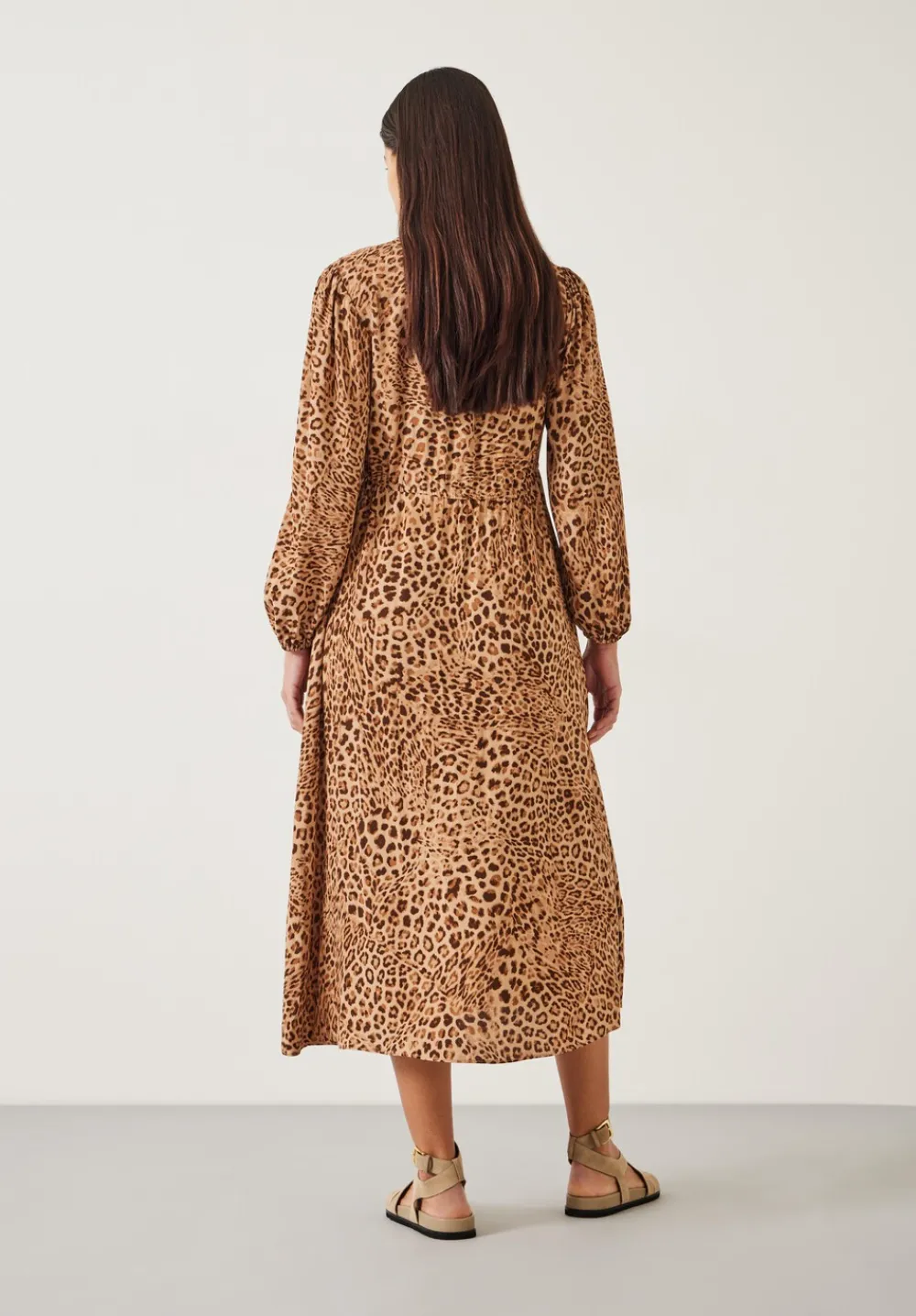 hush Dresses|Kiera Leopard Midi Dress Natural Leopard