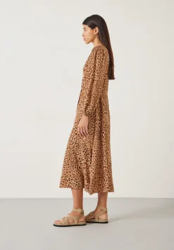 hush Dresses|Kiera Leopard Midi Dress Natural Leopard