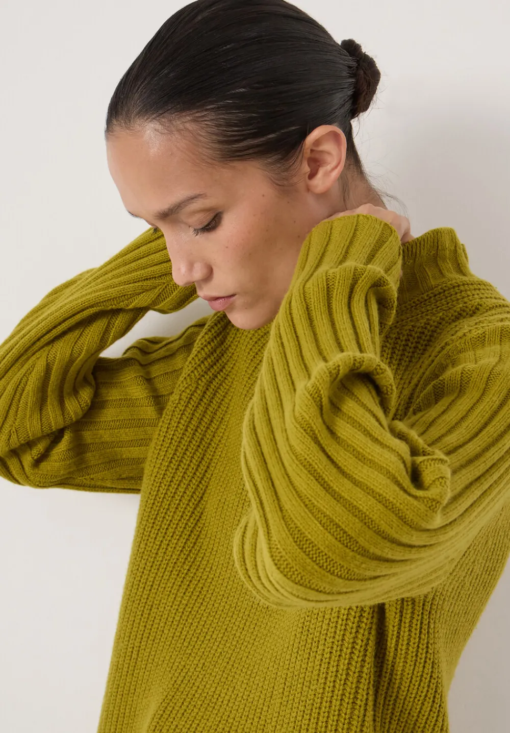 hush Jumpers & Cardigans|Kiley Wool Blend Frill Trim Jumper Olive Green