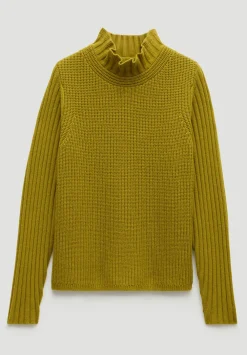hush Jumpers & Cardigans|Kiley Wool Blend Frill Trim Jumper Olive Green