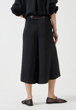 hush Trousers|Kiri Wide Culottes Black
