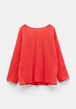 hush Shirts & Blouses|Kirra Oversized Textured Blouse Bright Red