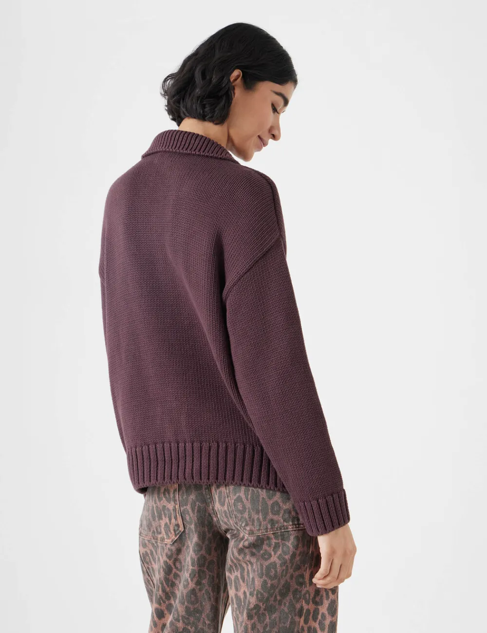 hush Jumpers & Cardigans|Knitted Cotton Rugby Jumper With Pocket Fudge Brown