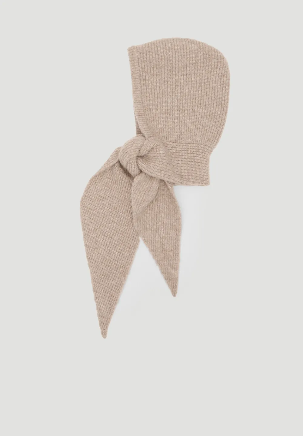 hush Scarves|Hats|Knitted Hooded Scarf Oatmeal Grey