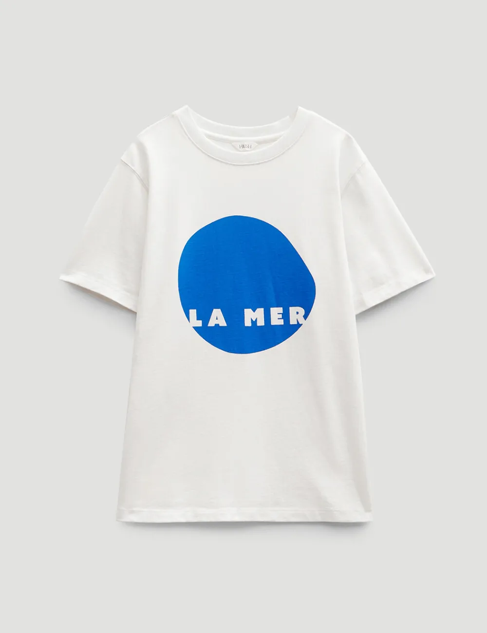 hush Tops & T-Shirts|La Mer Graphic Cotton T-Shirt Ecru White