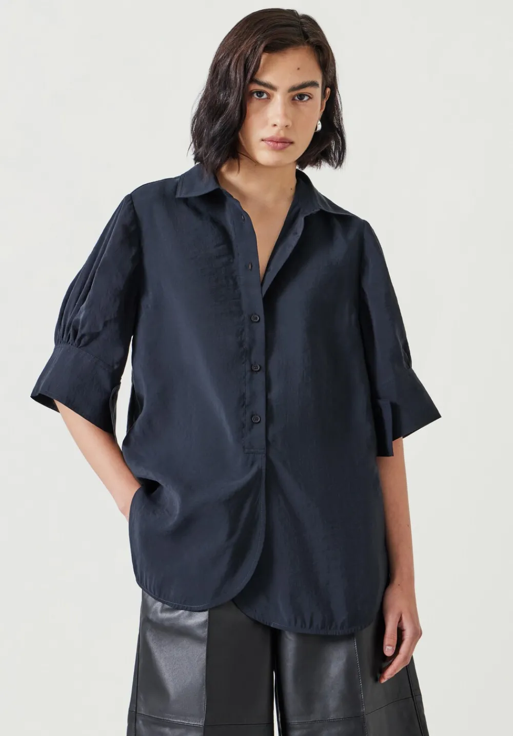hush Shirts & Blouses|Laila Short Sleeve Shirt Black