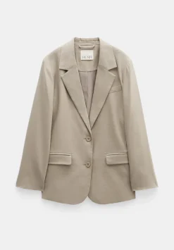 hush Jackets & Coats|Lana Relaxed Linen Blend Blazer Taupe