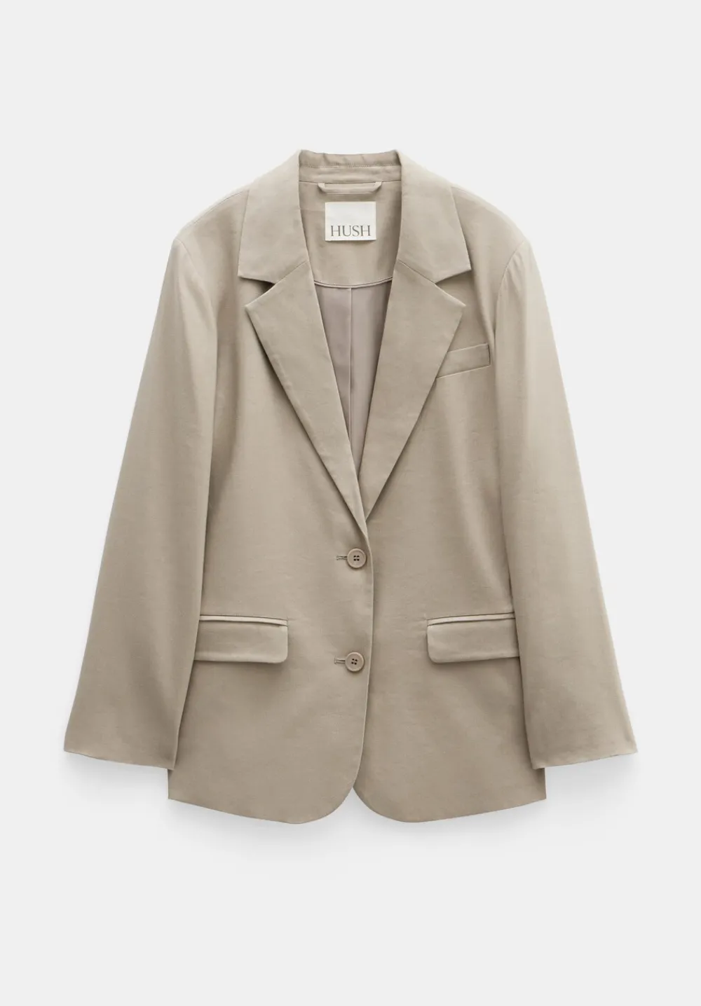 hush Jackets & Coats|Lana Relaxed Linen Blend Blazer Taupe