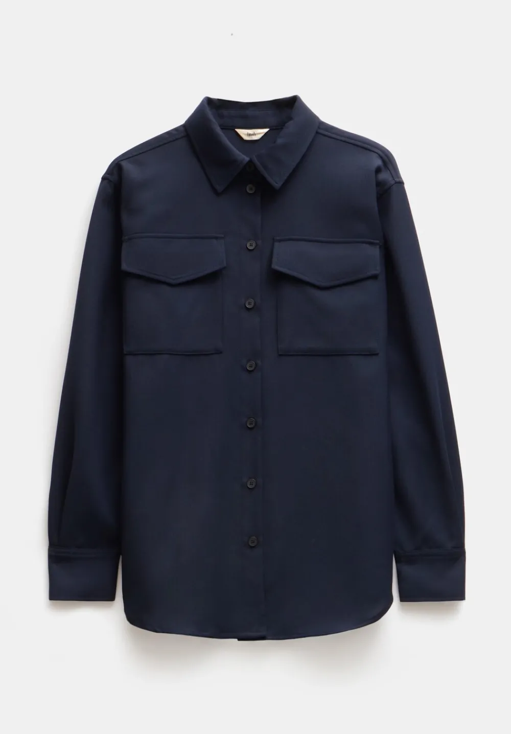 hush Shirts & Blouses|Lara Utility Wool Shirt Navy