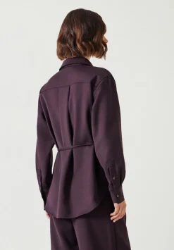 hush Shirts & Blouses|Lara Utility Wool Shirt Oxblood Red