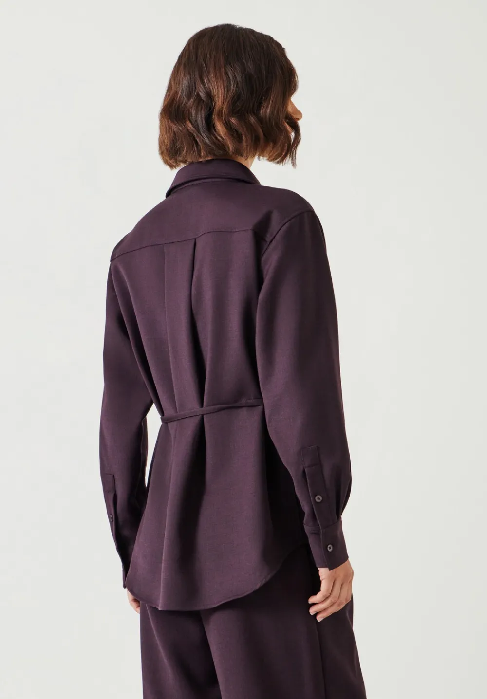 hush Shirts & Blouses|Lara Utility Wool Shirt Oxblood Red