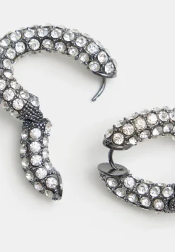 hush Jewellery|Large Pia Pave Twist Hoop Earrings Silver