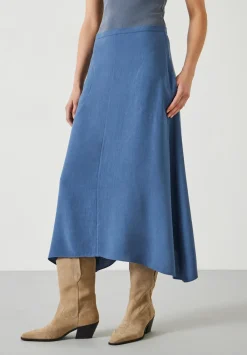 hush Skirts|Layla Textured Midi Skirt Vintage Indigo