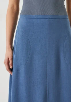 hush Skirts|Layla Textured Midi Skirt Vintage Indigo