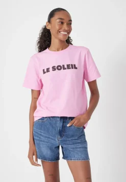 hush Tops & T-Shirts|Le Soleil Graphic Cotton T-Shirt Soft Pink