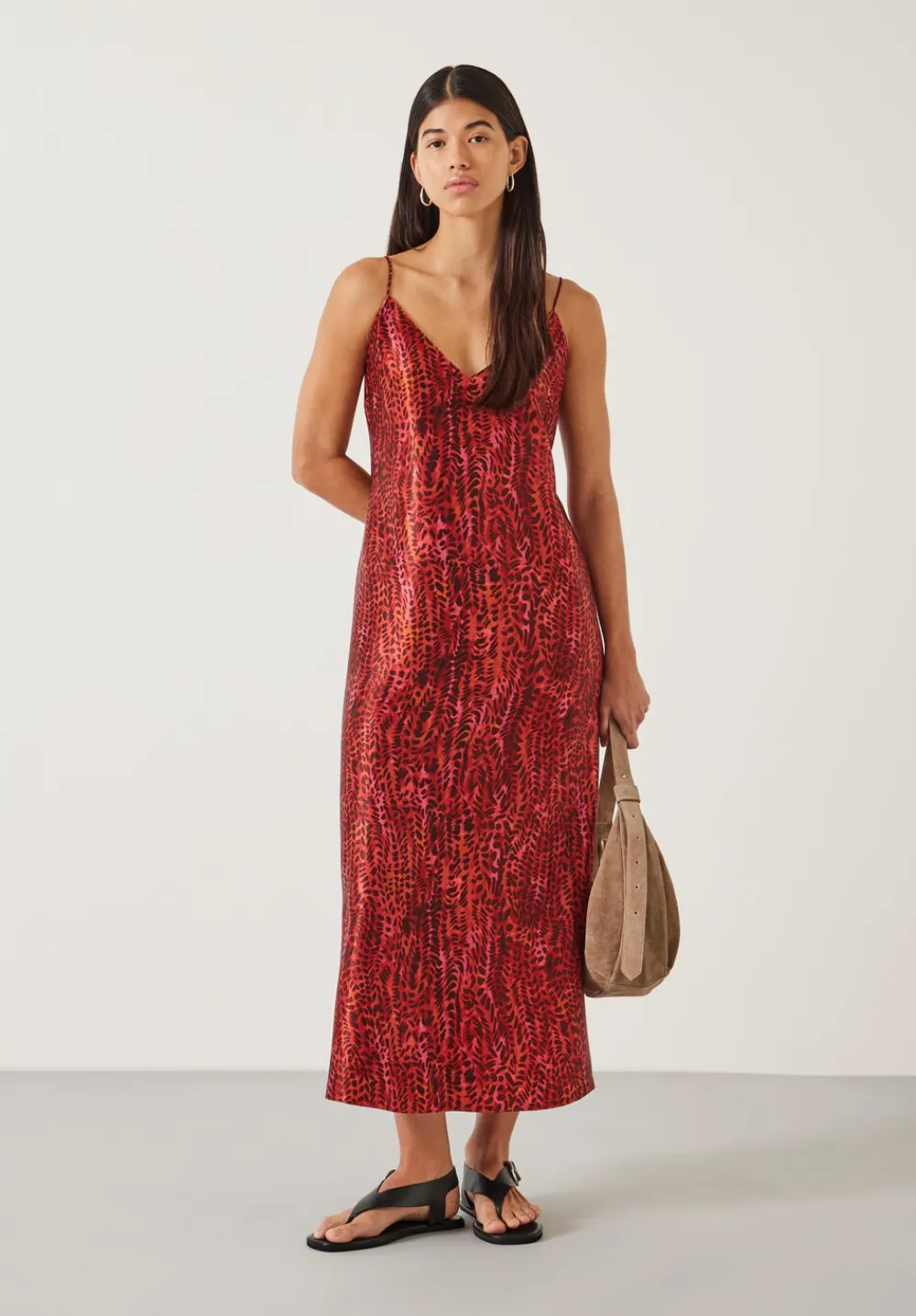 hush Dresses|Leanne Slip Maxi Dress Watercolour Animal Red