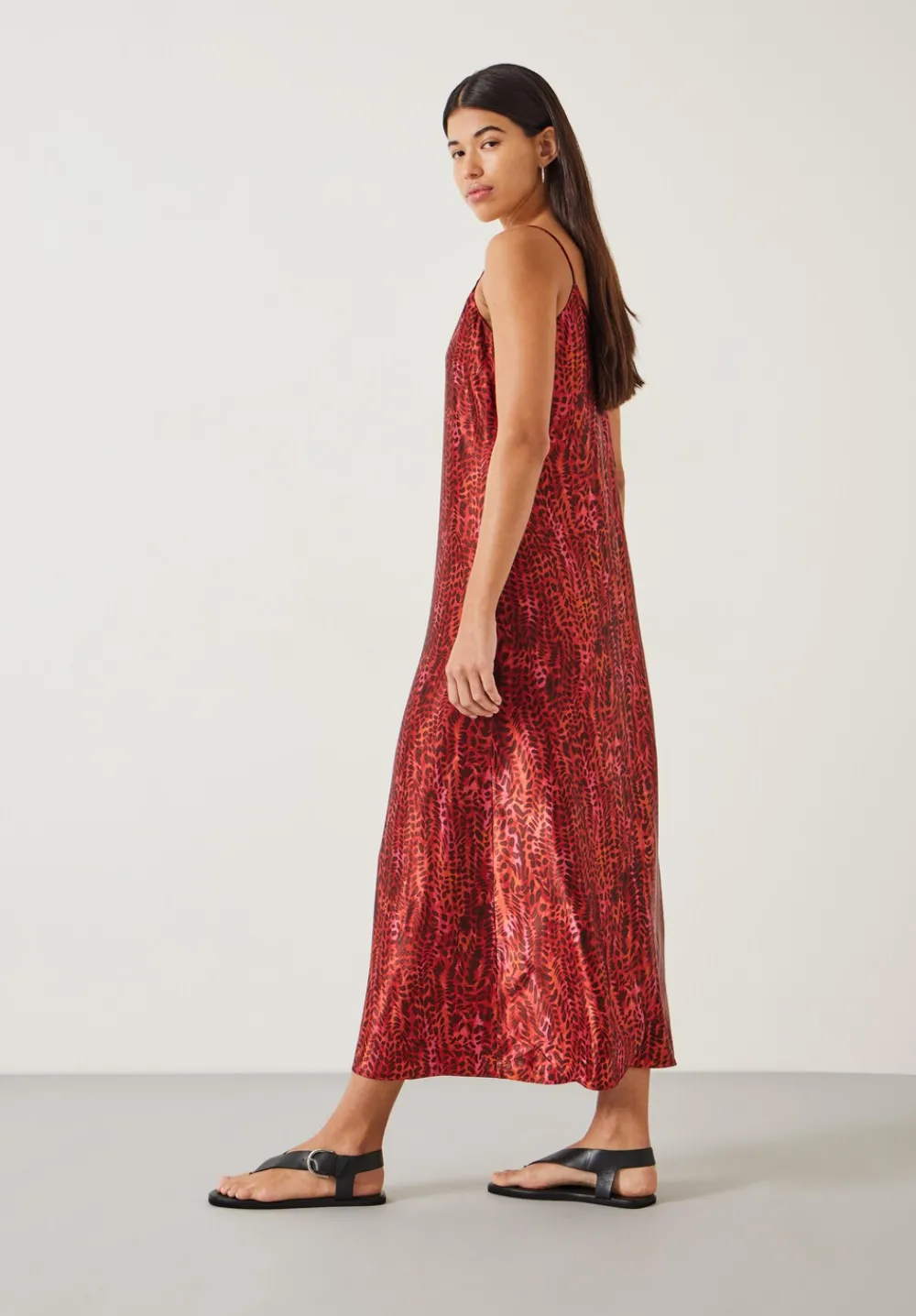 hush Dresses|Leanne Slip Maxi Dress Watercolour Animal Red