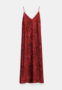 hush Dresses|Leanne Slip Maxi Dress Watercolour Animal Red