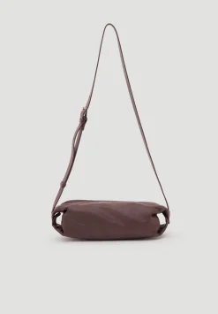 hush Bags|Leather Barrel Crossbody Bag Wine Red
