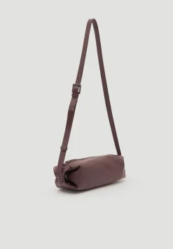 hush Bags|Leather Barrel Crossbody Bag Wine Red