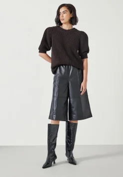 hush Shorts|Trousers|Leather Bermuda Short Black
