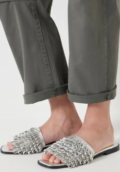 hush Sandals|Flats|Leather Fringe Sandals Silver