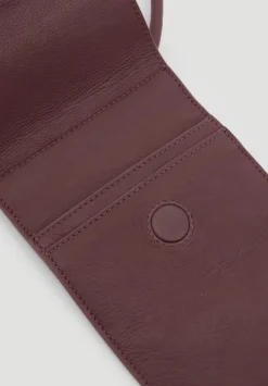 hush Bags|Leather Phone Bag Dark Wine Red