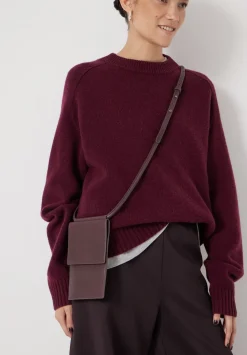 hush Bags|Leather Phone Bag Dark Wine Red