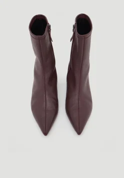 hush Heels|Boots|Leather Sock Fit Boots Wine Red