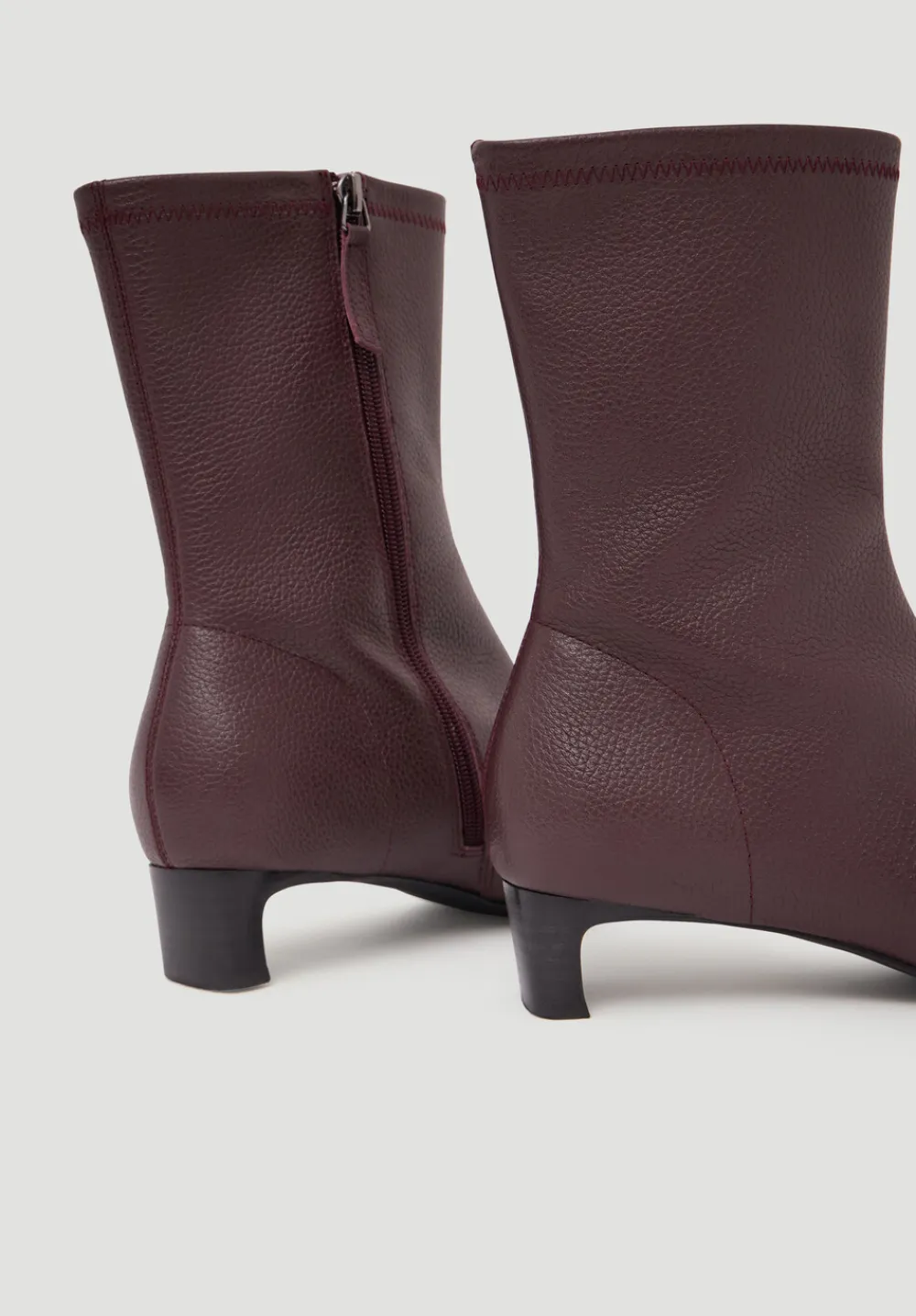 hush Heels|Boots|Leather Sock Fit Boots Wine Red