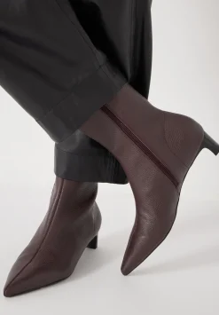 hush Heels|Boots|Leather Sock Fit Boots Wine Red