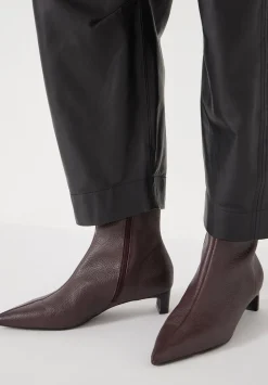 hush Heels|Boots|Leather Sock Fit Boots Wine Red