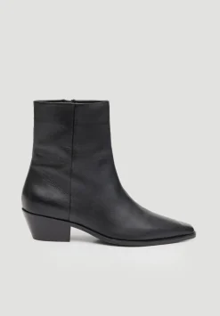 hush Heels|Boots|Leather Square Toe Boots Black