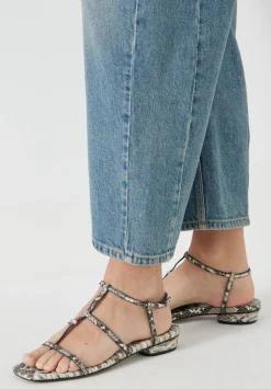 hush Sandals|Heels|Leather Strappy Low Heel Sandals Natural snake