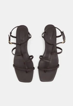 hush Sandals|Heels|Leather Strappy Low Heel Sandals Burgundy Red