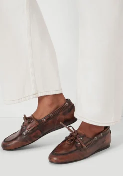 hush Flats|Leather Tie Loafers Chocolate brown
