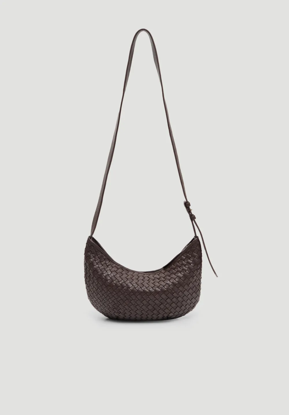 hush Bags|Leather Weave Crossbody Bag Wine Red