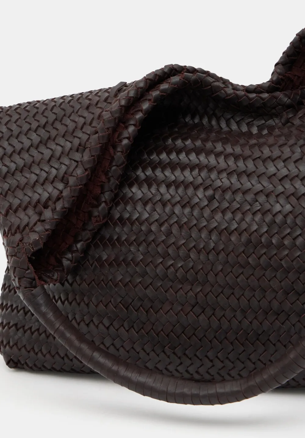 hush Bags|Leather Weave Tote Burgundy Red