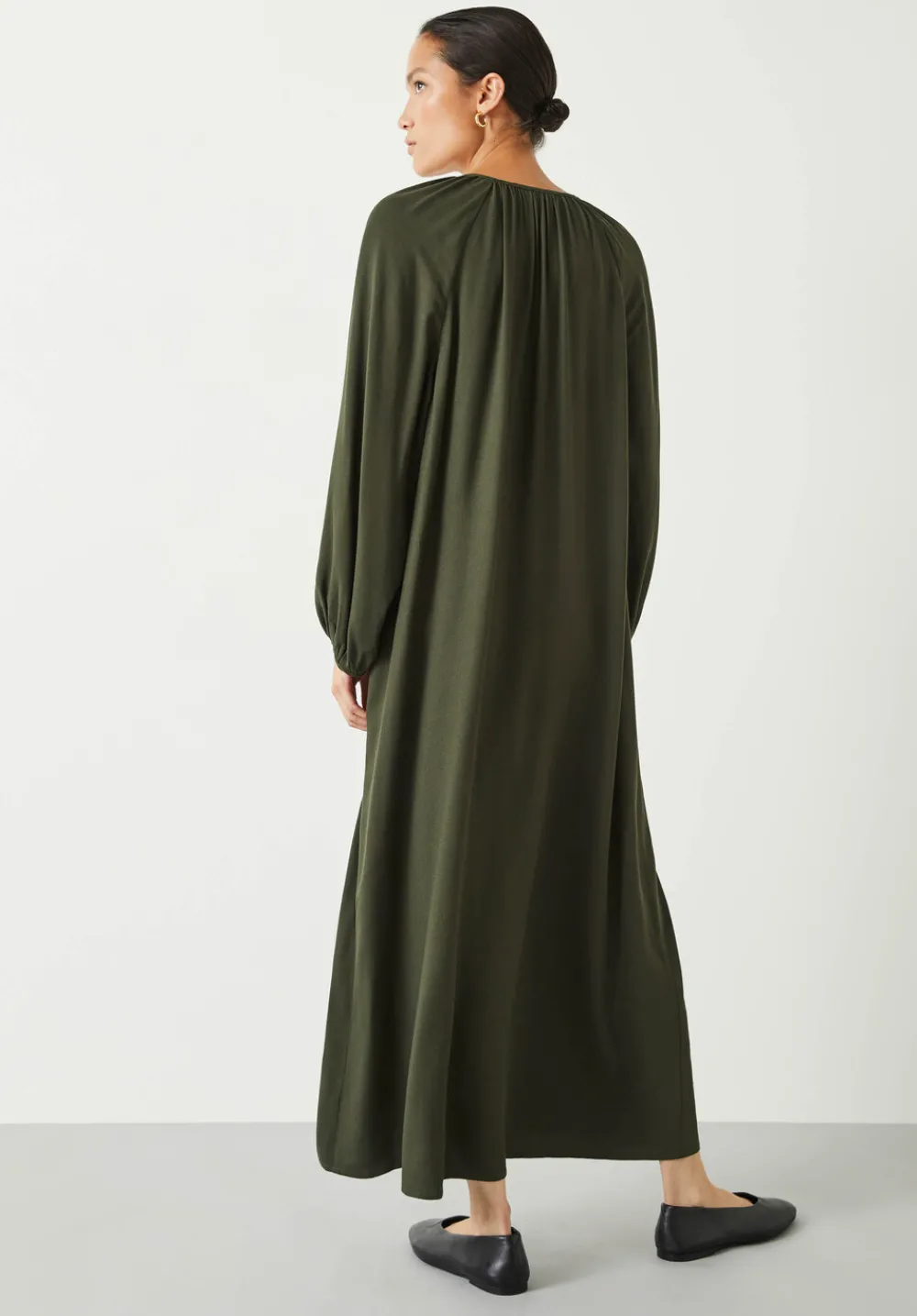 hush Dresses|Leilani Gathered Midi Dress Dark Green