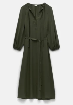 hush Dresses|Leilani Gathered Midi Dress Dark Green