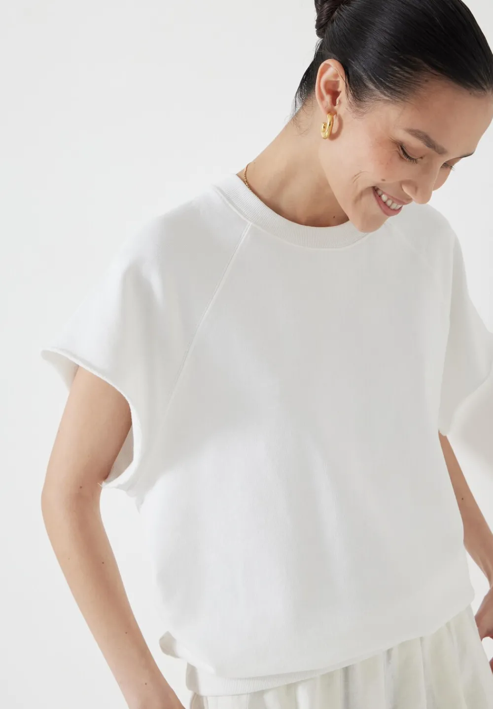 hush Tops & T-Shirts|Leonie Short Sleeve T-Shirt White