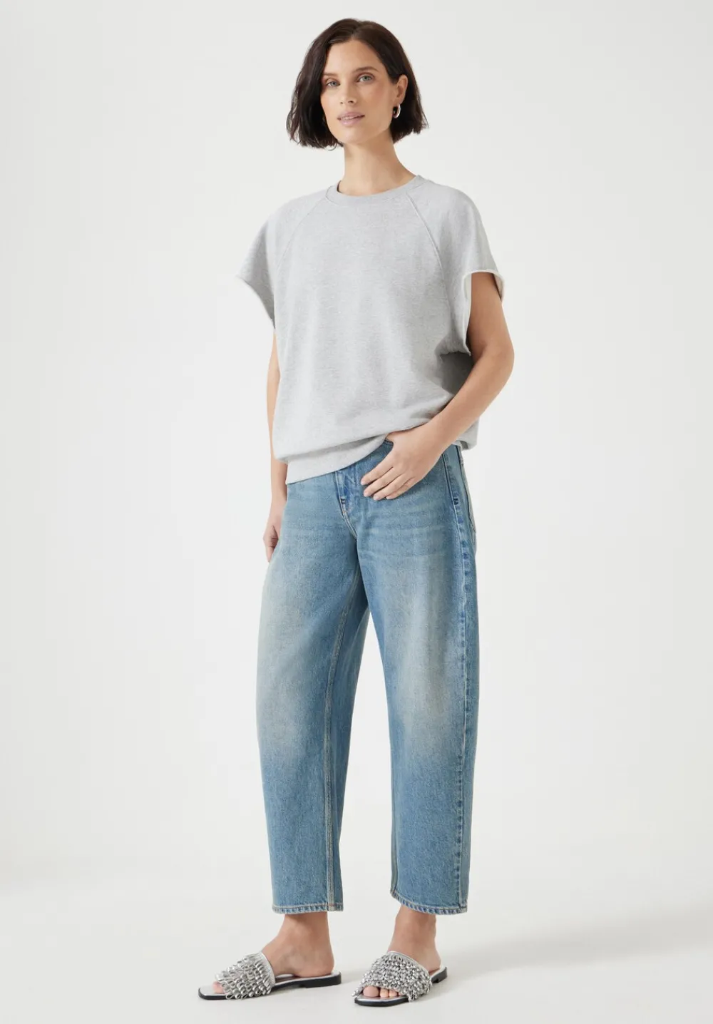 hush Tops & T-Shirts|Leonie Short Sleeve T-Shirt Grey Marl