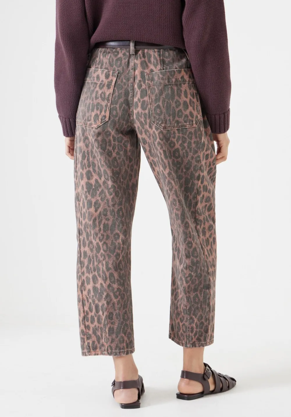 hush Jeans|Barrel Leg Jeans Leopard Print