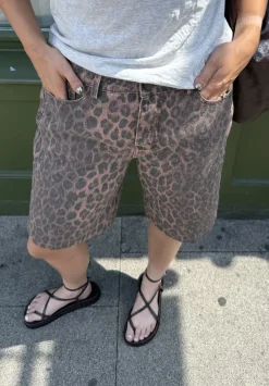 hush Shorts|Jeans|Denim Bermuda Shorts Leopard Print