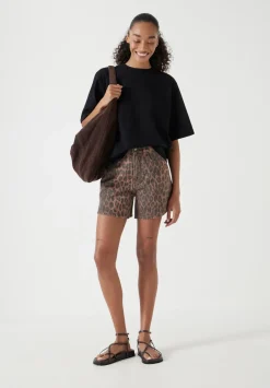 hush Shorts|Essential Denim Shorts Leopard Print